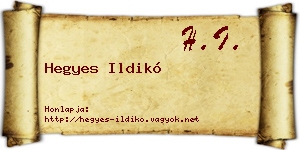 Hegyes Ildikó névjegykártya