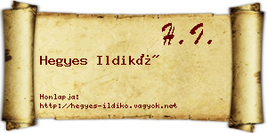 Hegyes Ildikó névjegykártya